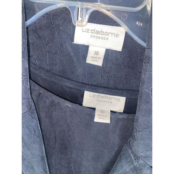 New Vintage Liz Claiborne Sleeveless Maxi Dress Short Sleeve  Blue Size 16 - Picture 3 of 5